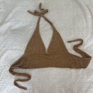 Toulon Top Lined - Antique Gold Lace Crochet